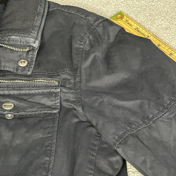 Levi's Jacket Mens M Black Sherpa Lined Utility Field Zip Snap Cargo Pockets - Picture 8 of 12